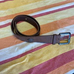 Brown Leather Mushroom Belt